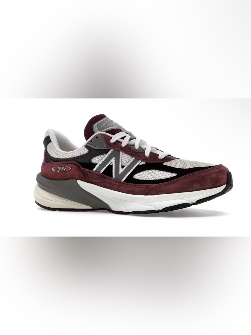 New Balance Unisex 990v6 Maroon, Gray & Cream Sneaker Size Men 5/Women 6 1/2
